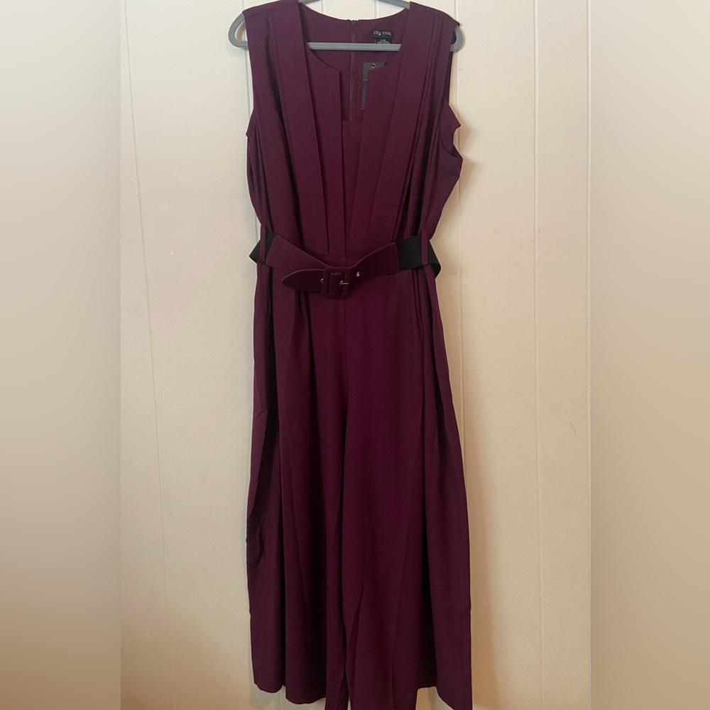City Chic Veronica Belted Jumpsuit NWT